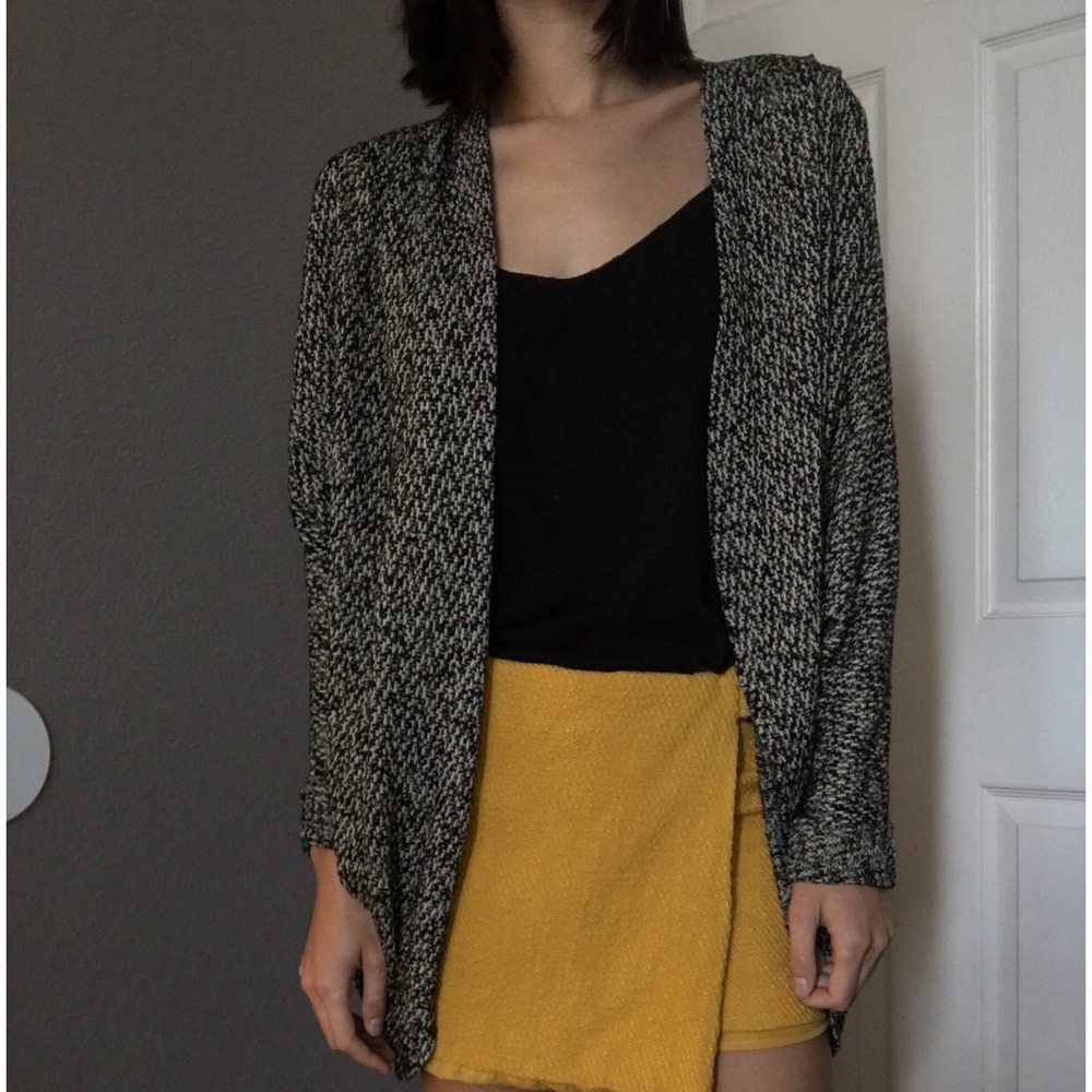 Black and Beige Cardigan Sweater